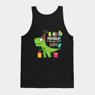 Birthday Dinosaur 4 Years Old Tank Top